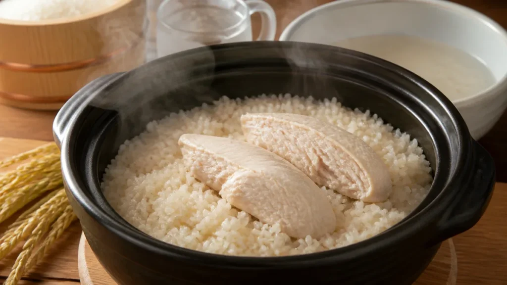 ささみ炊き込みご飯は具を混ぜずに炊く｜米の3〜5割が目安の理由とパサつかせないコツのアイキャッチ画像