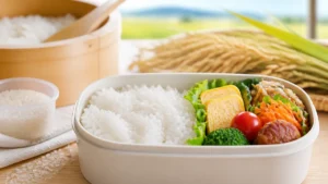 お弁当ご飯の量は箱の半分が目安｜700mlで約150g・小学生85～120gの決め方のアイキャッチ画像