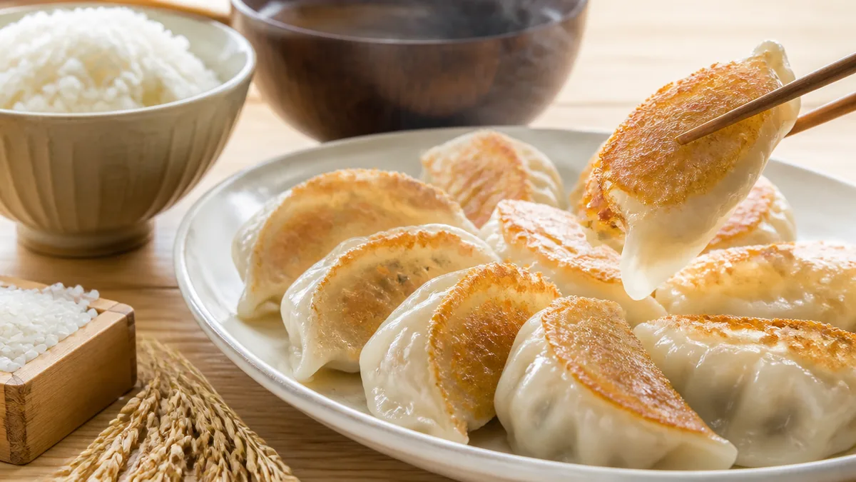 米粉餃子の皮は休ませ不要｜熱湯で練る理由と蒸し焼き5分でもちもちに焼くコツのアイキャッチ画像