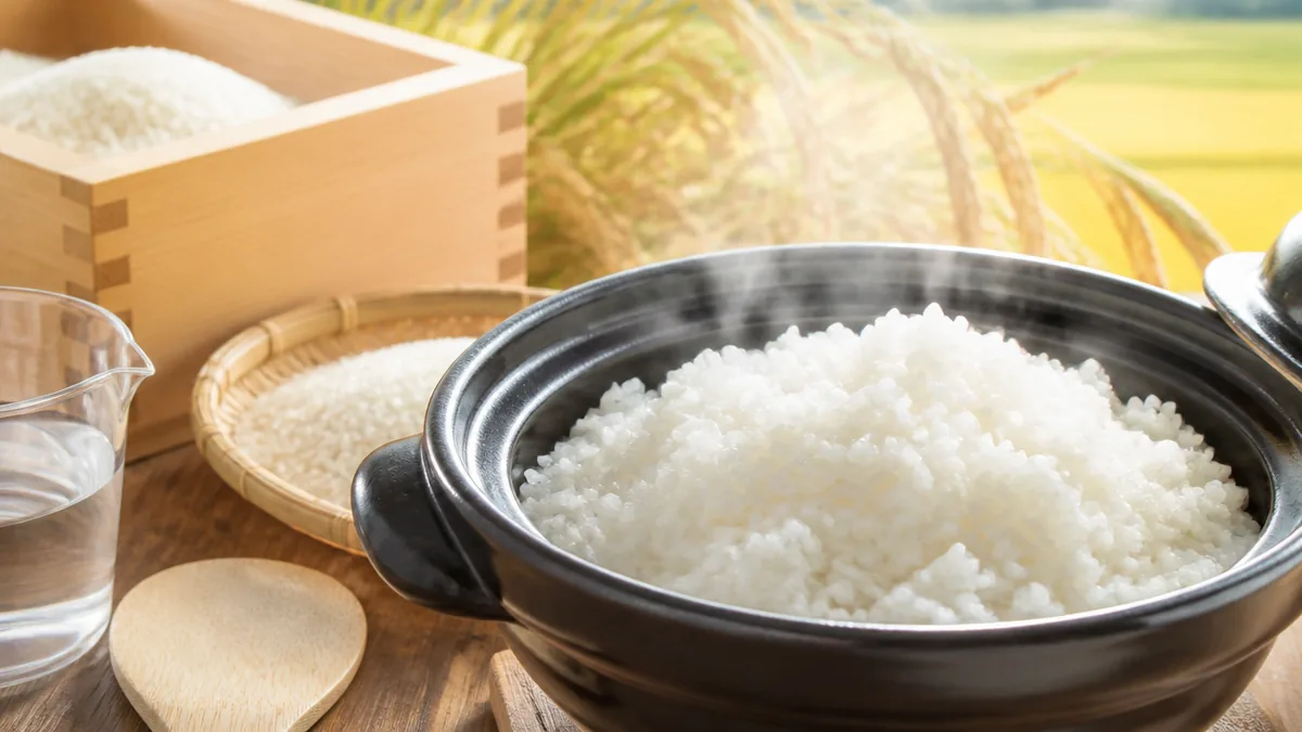 水はなぜ多めに?計量カップと目盛りで決まる水加減の解説画像